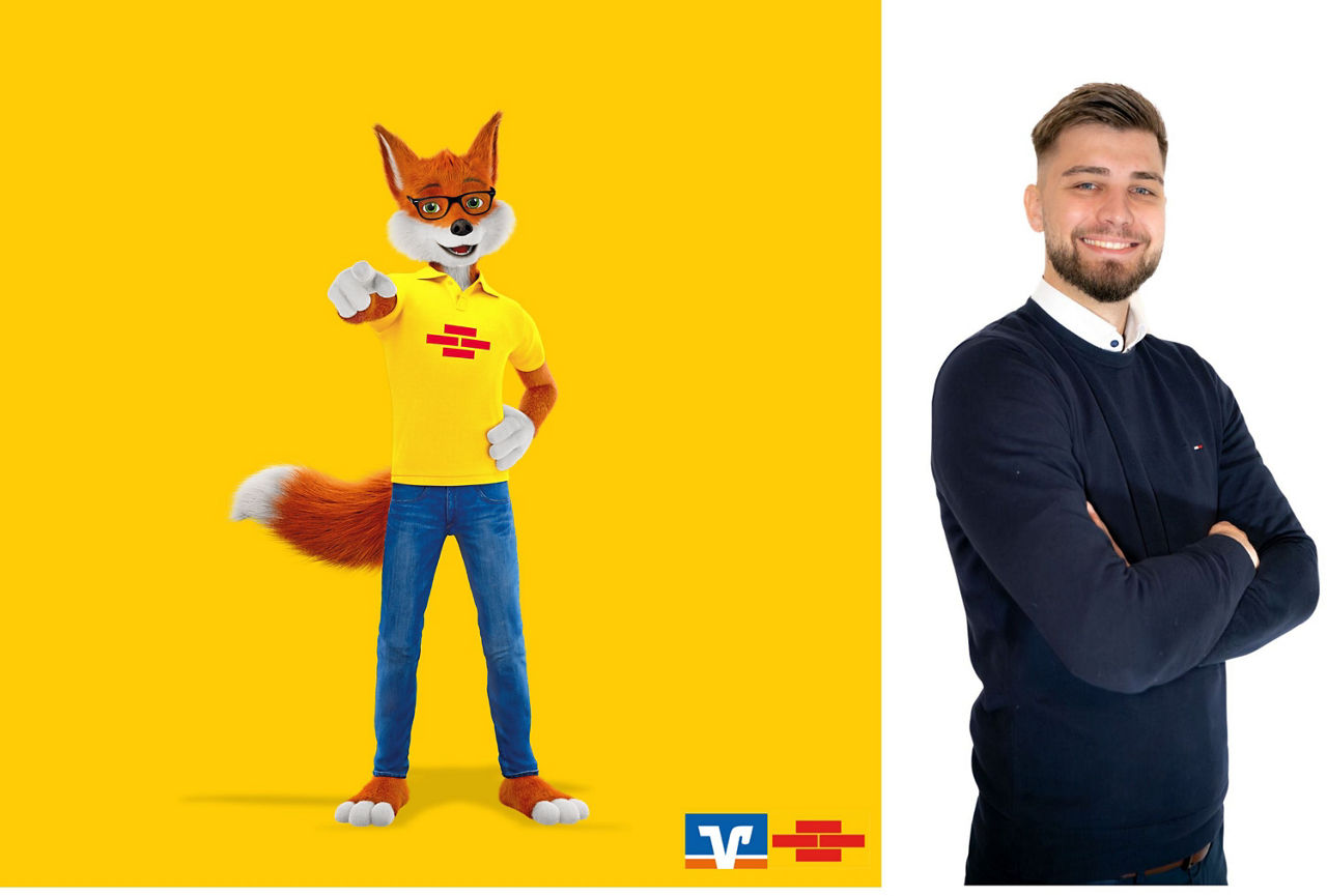 Bausparfuchs mit Mann