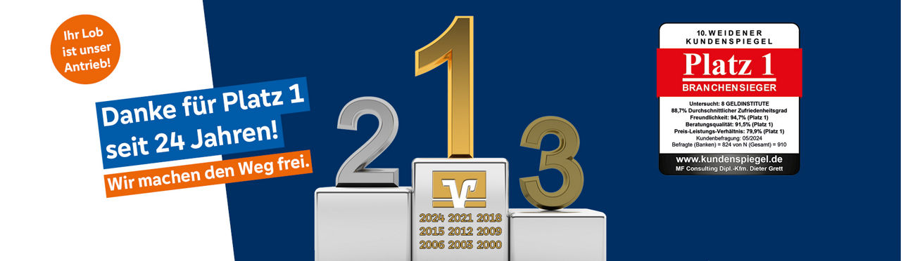 Platz 1 beim Weidener Kundenspiegel