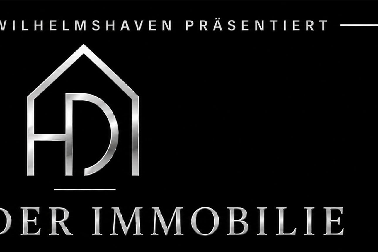 mit dem Titel „Haus der Immobilie“, präsentiert von der Volksbank Wilhelmshaven, zeigt verschiedene Dienstleistungen wie Immo