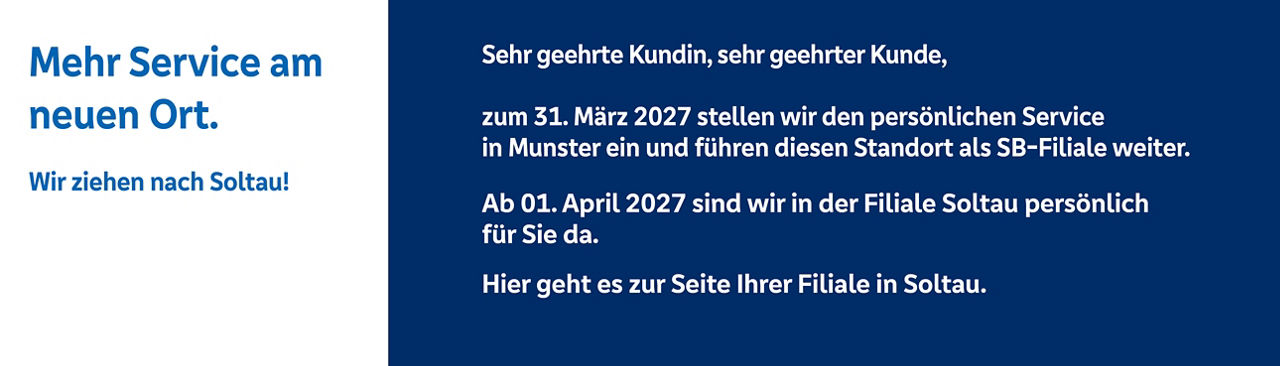 Mehr Service am neuen Ort - wir ziehen nach Soltau!