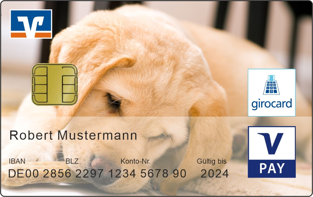 Beispiel der Bildkarte mit dem Motiv eines Hundewelpen