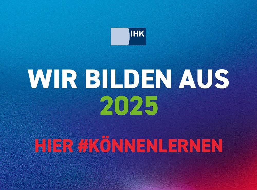 Logo der IHK mit dem Slogan "Wir bilden aus 2025"