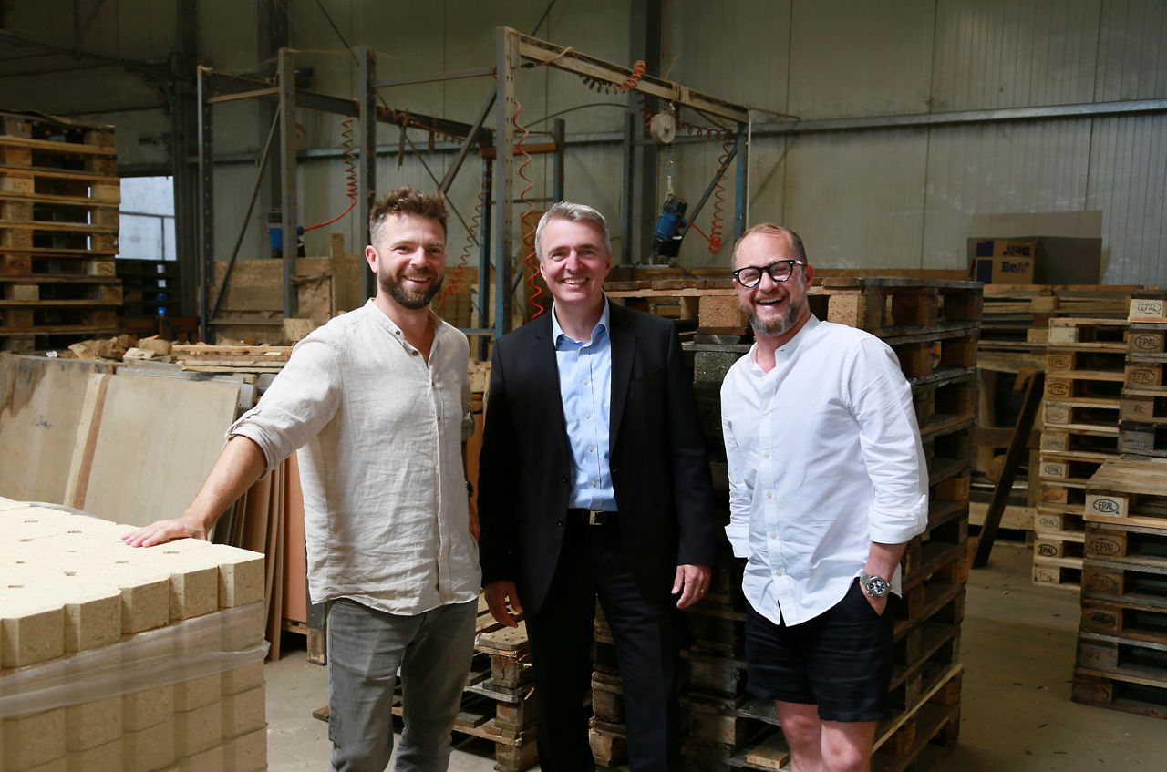 VBLH-Berater Janos Meyer mit Bart Adamski und Joakim Jensen 