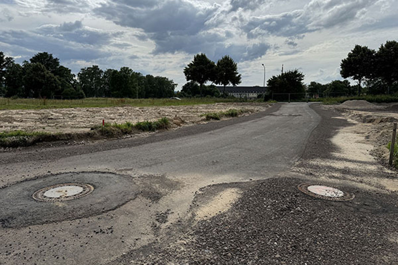 Foto der Straße im Baubereich
