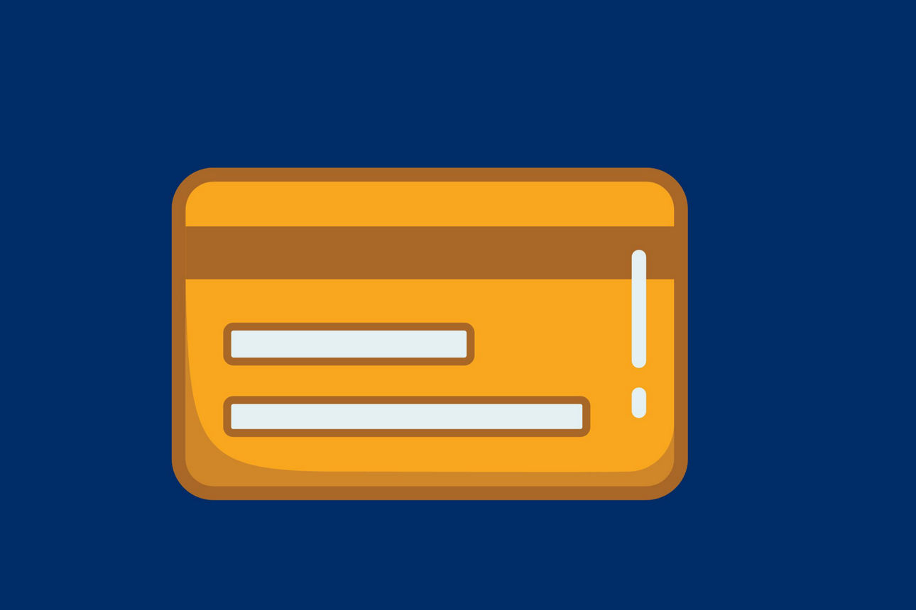 Goldenes Karten Icon auf dunkelblauem Hintergrund