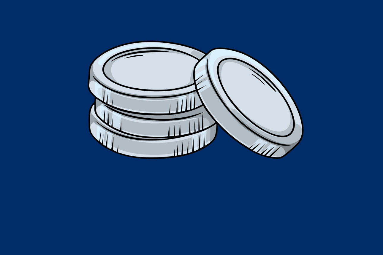 Icon Münzen auf dunkelblauem Hintergrund