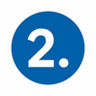 Weiße zwei auf blauem Kreis