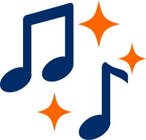 Musiknoten mit Sterne 