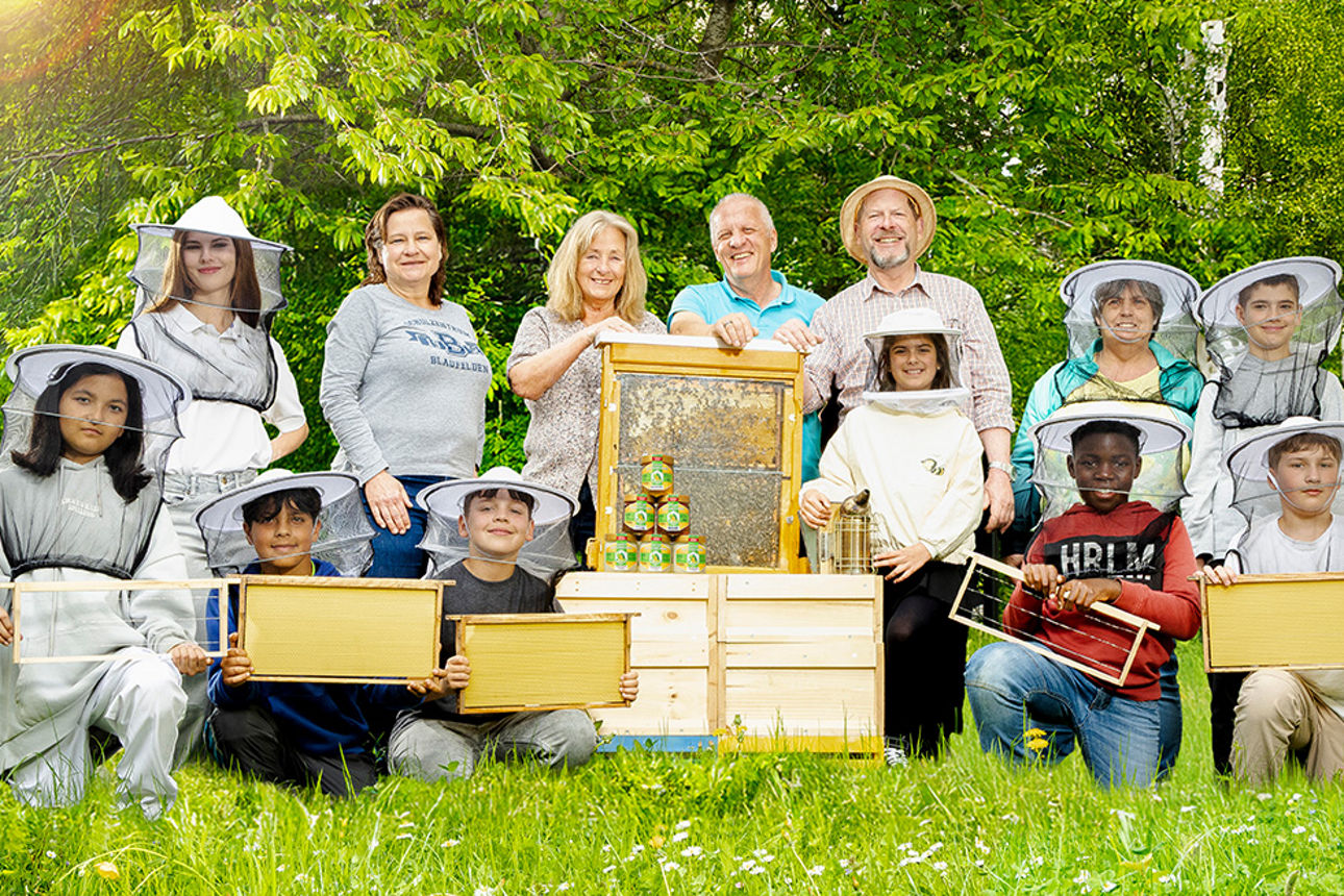 Gruppenbild der Schulimkerei Blaufelden