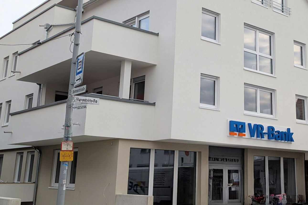 Außenansicht von einem Bankgebäude 