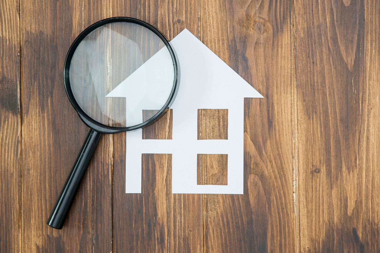 Weißes Haus auf Holz