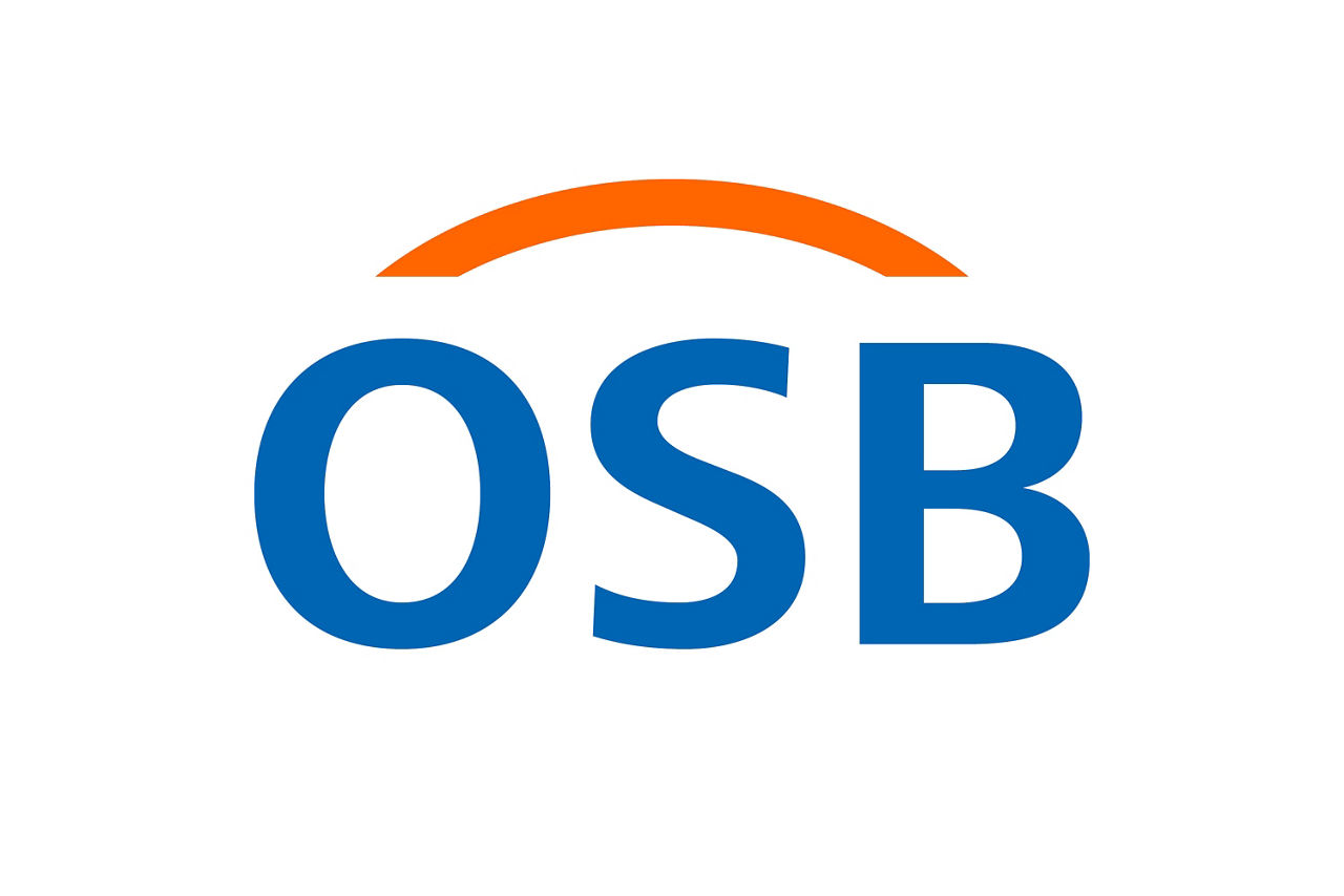 Logo der OSB Bauträgergesellschaft in blau und orange