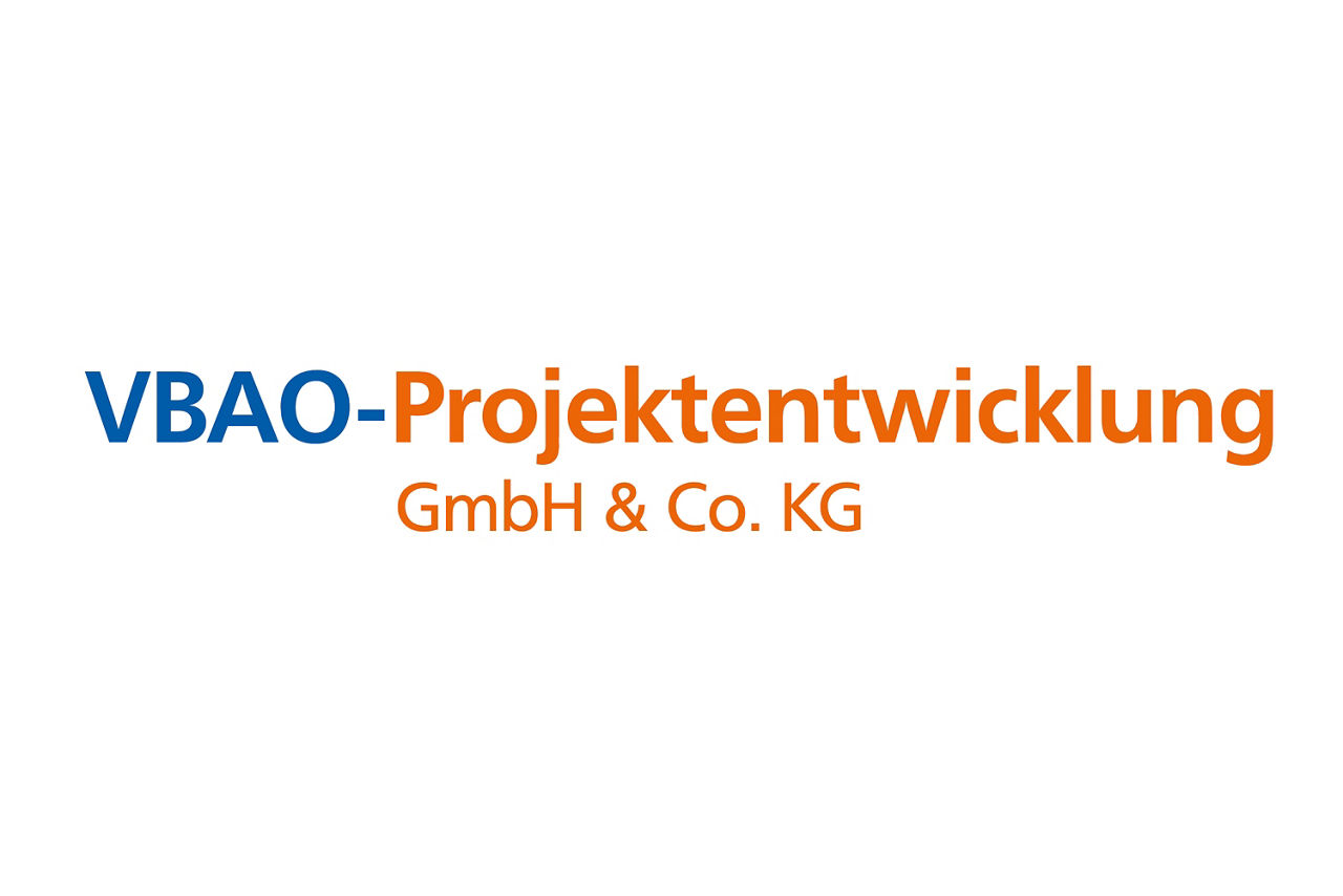VBAO-Projektentwicklungs GmbH & Co. KG mit blau-orangenem Schriftzug