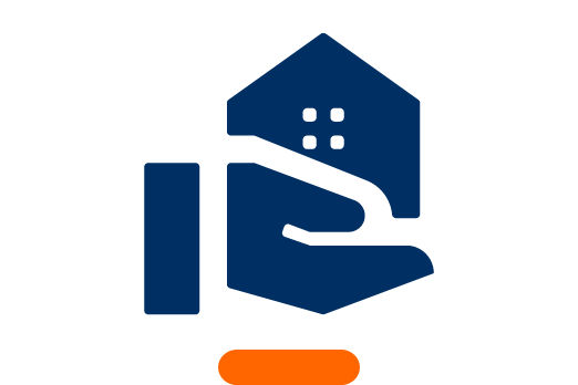 Icon: Eine Hand, die ein Haus hält