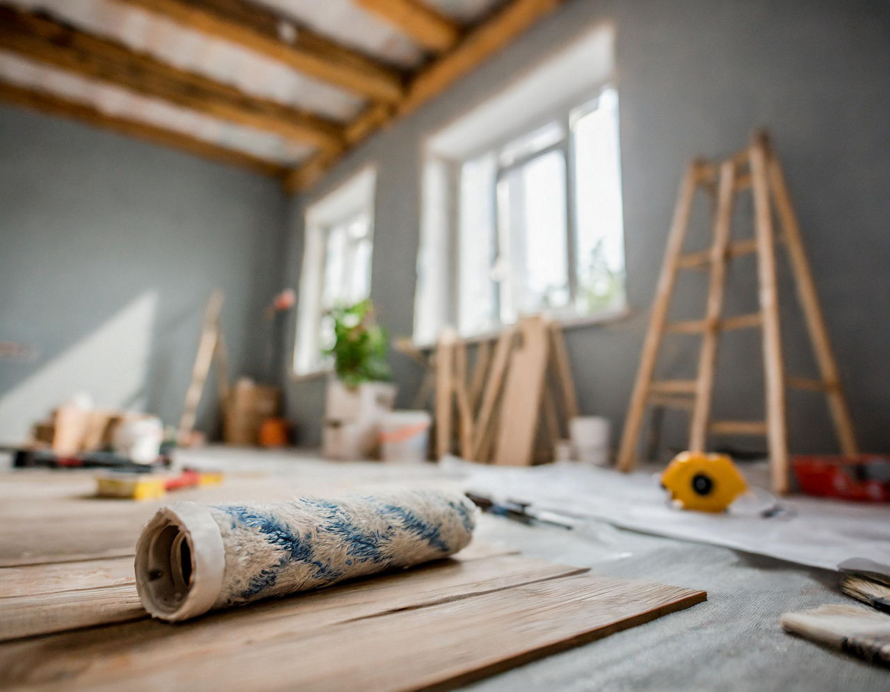 Generalsanierung der Wohnung, Verlegen von Paneelen und Malerarbeiten