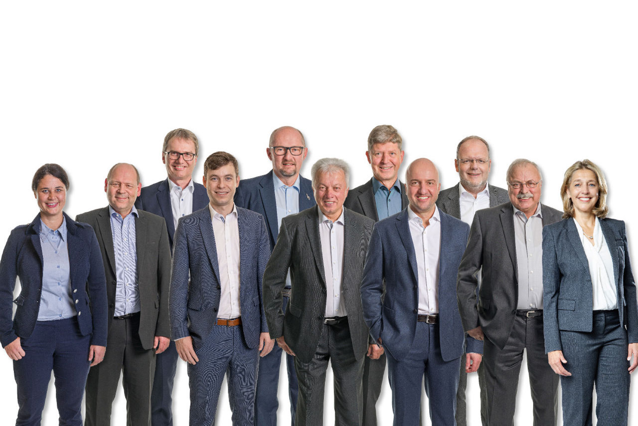 Erste Reihe von links: Dr. Franziska von Stetten, Michael Eißler, Dr. Marcel Burr, Albrecht Klett, Andreas Meister, Helmut We