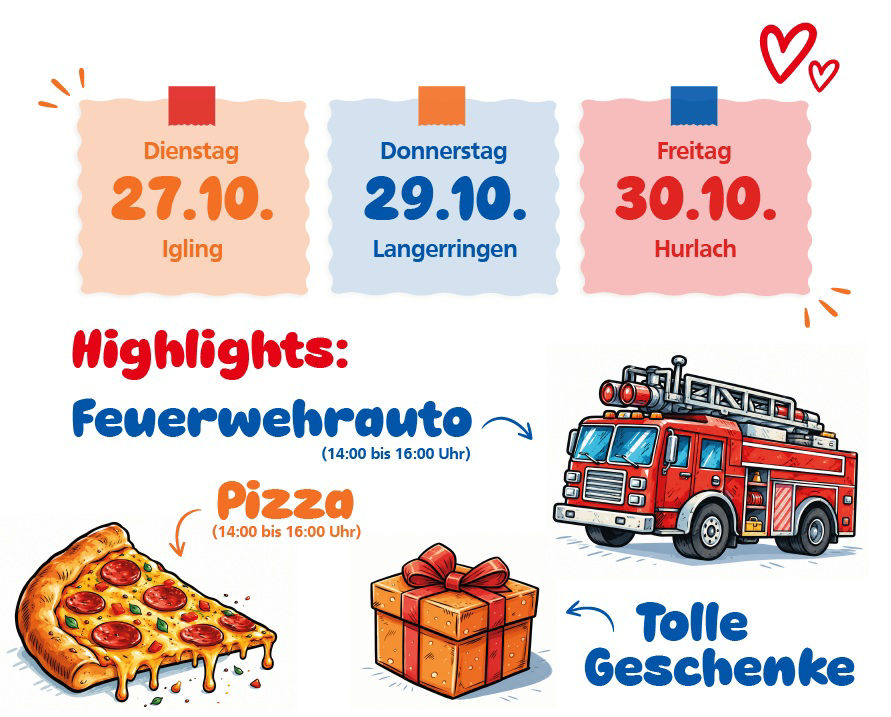 Highlights - Pizza, Feuerwehrauto und tolle Geschenke