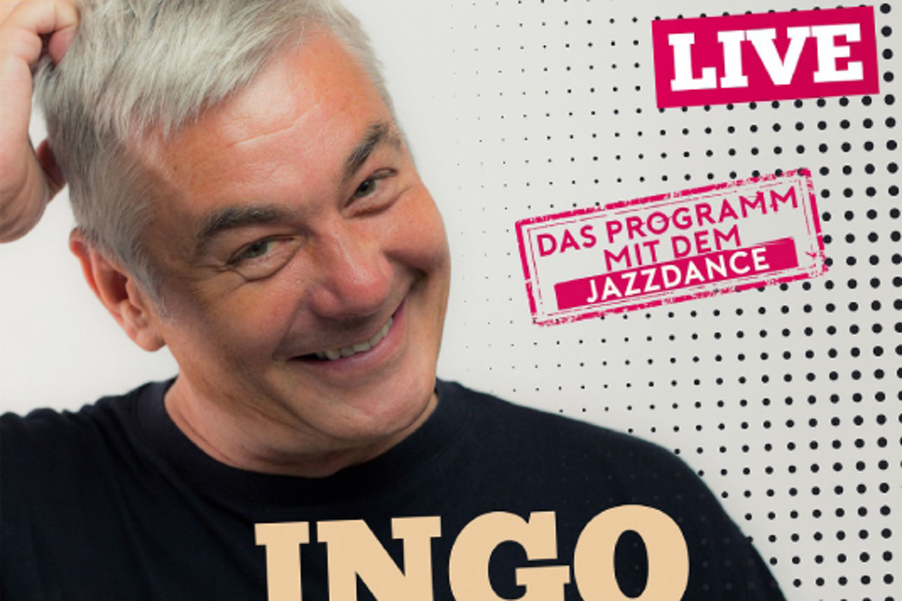 Plakat von Ingo Oschmann mit dem Titel "Wunderbar - Es ist ja so!" Mann mit weißen Haaren