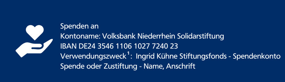 Spendenkonto Ingrid Kühne Stiftungsfonds