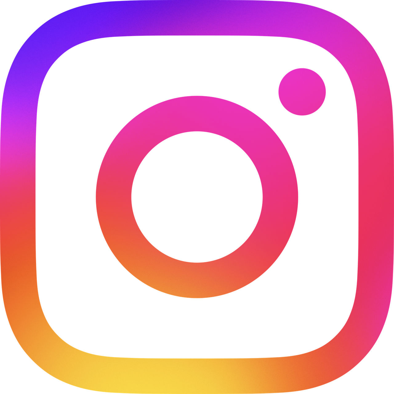 Instagram-Logo, ein quadratischer Fotorahmen mit einem zentralen Kreis.