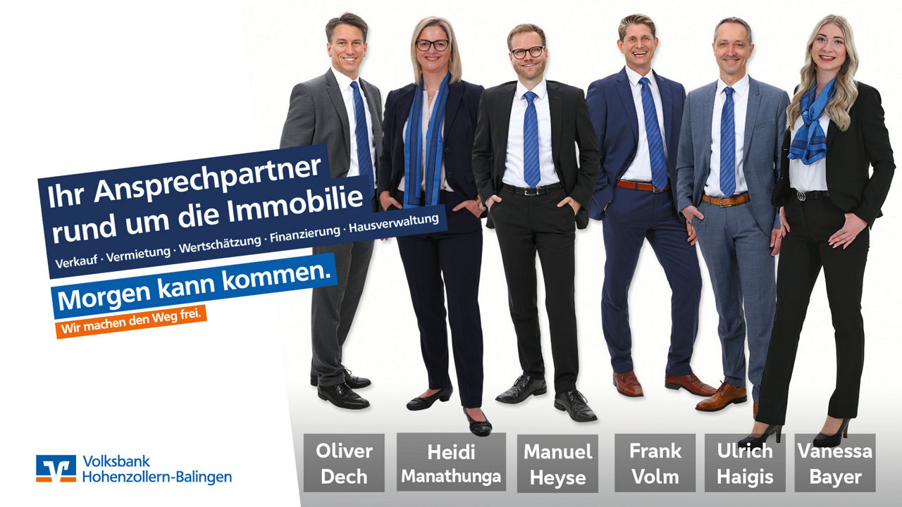 Bild zeigt die Ansprechpartner der Immobilienabteilung
