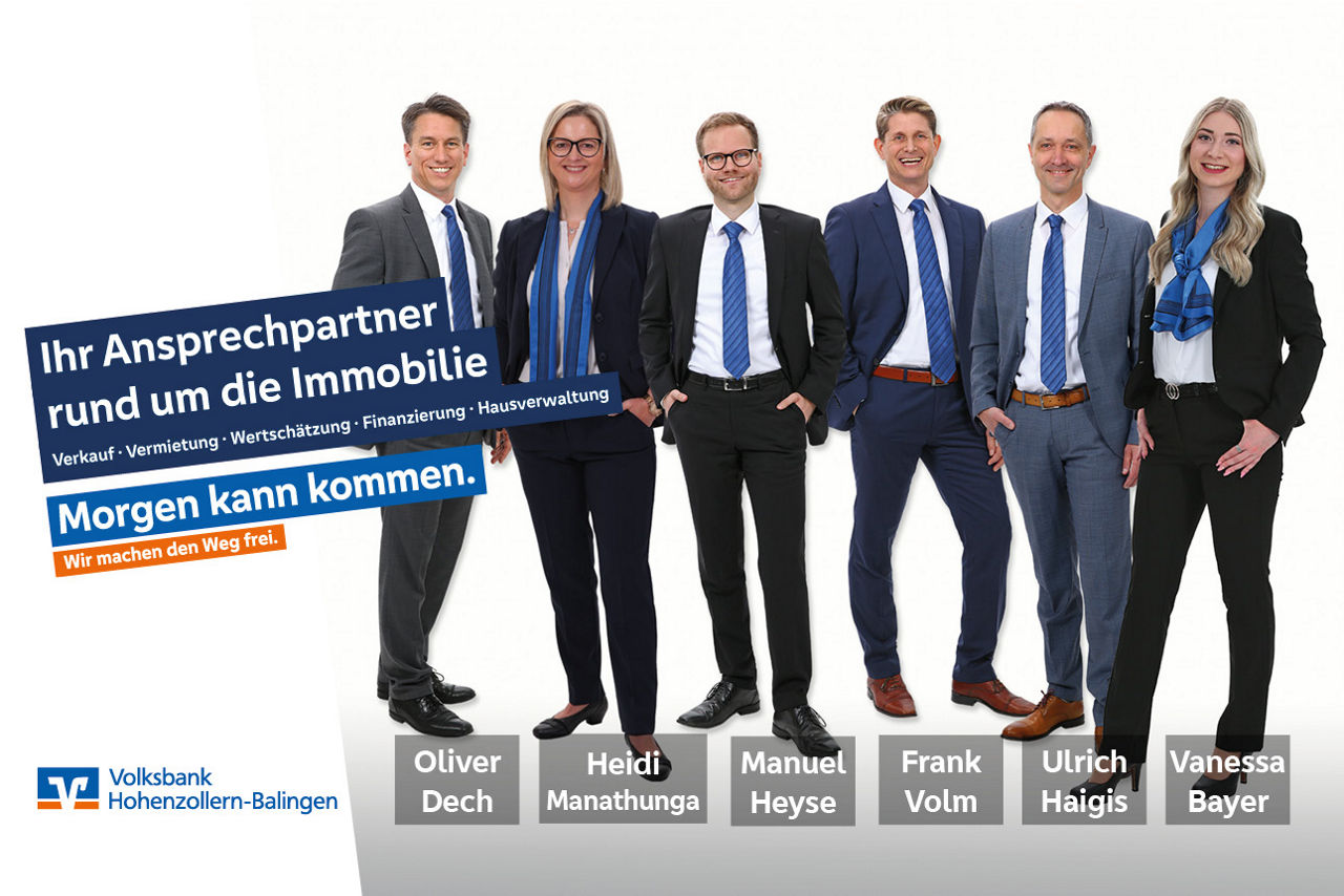 Bild zeigt die Ansprechpartner der Immobilienabteilung