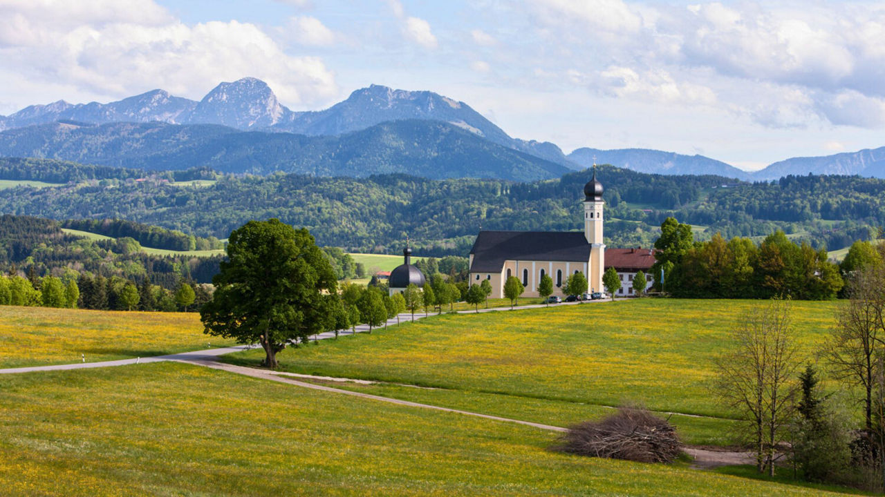 Blick von Irschenberg nach Wilparting