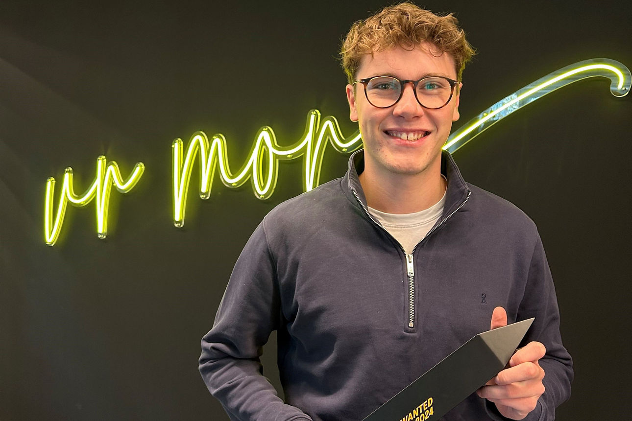 Auszubildener Jacob mit dem most wanted Award