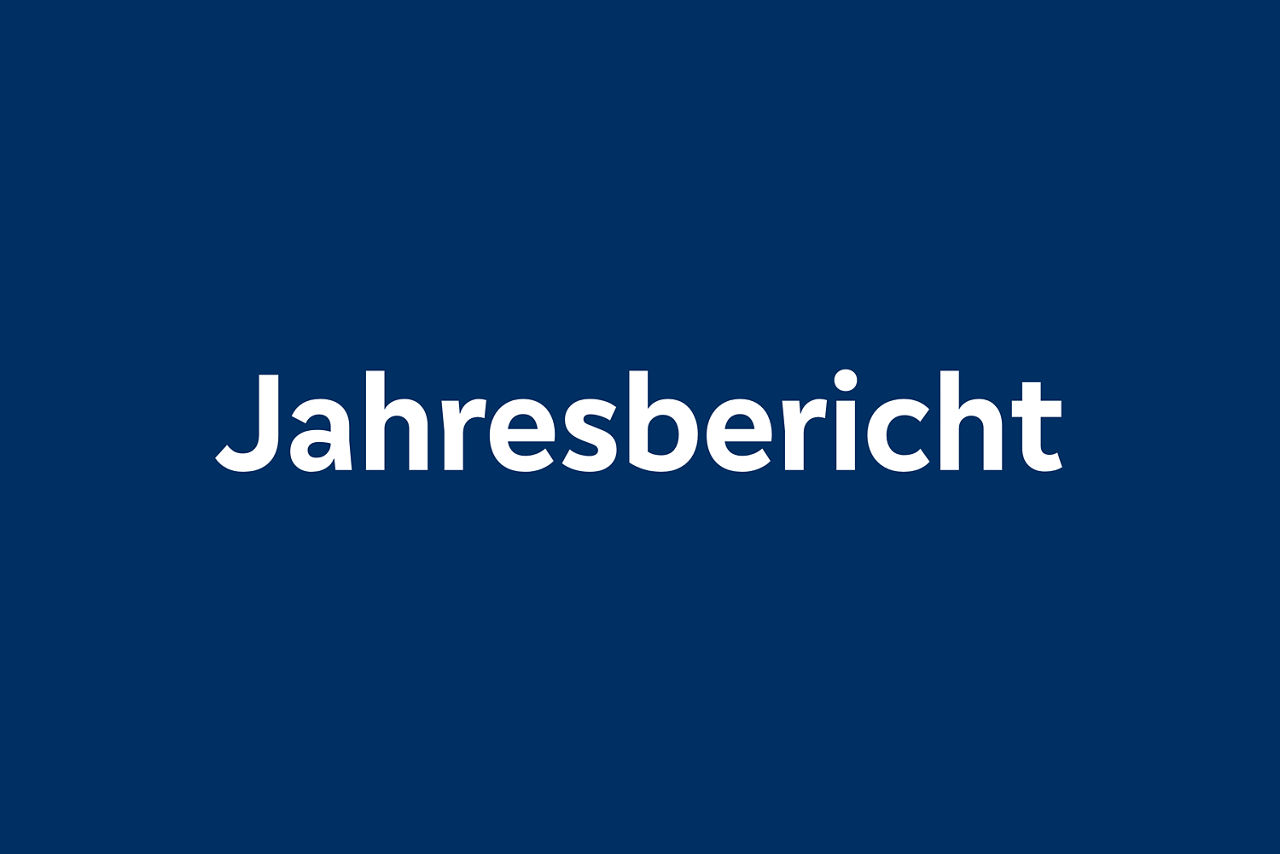 Jahresbericht auf blauem Grund