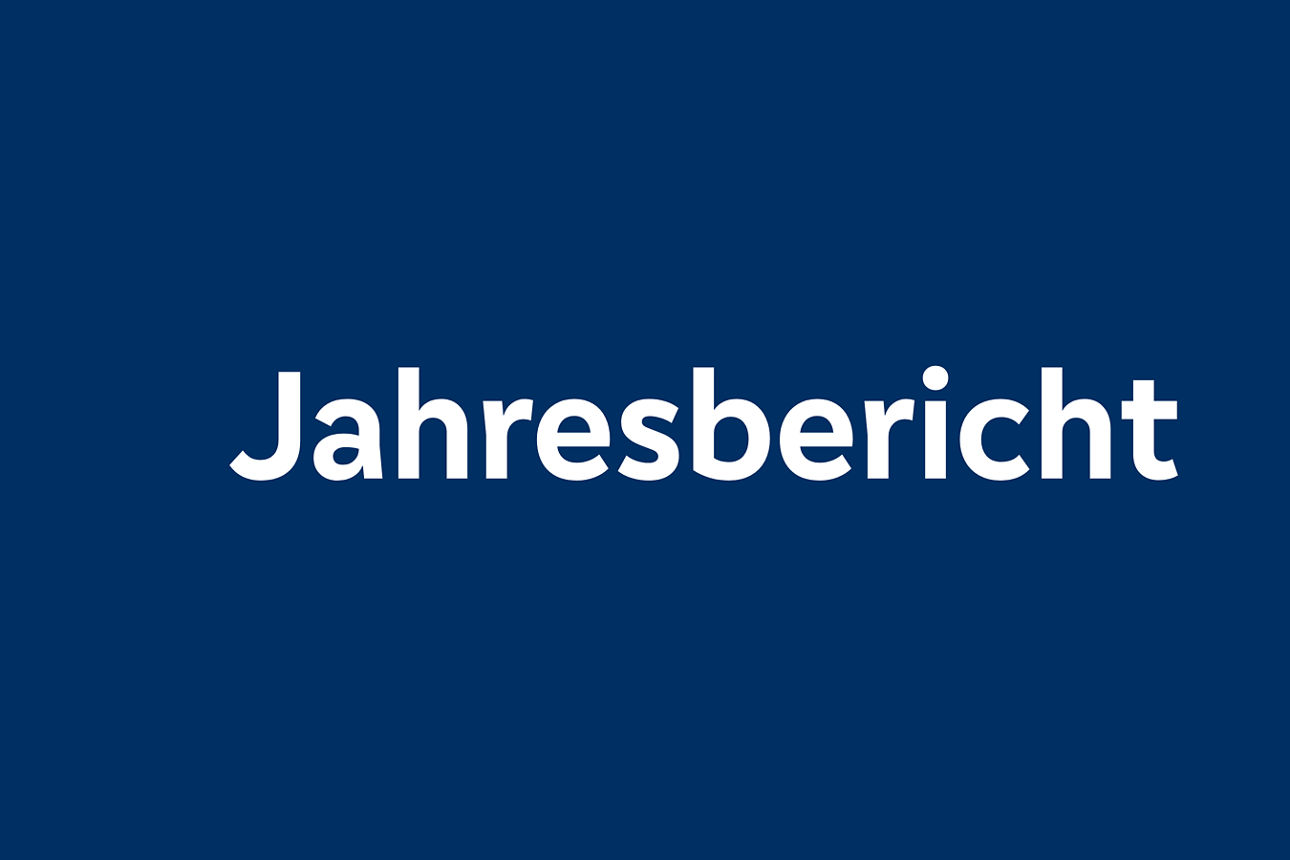 Jahresbericht auf blauem Grund