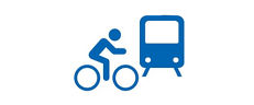 Icon Fahrrad und Öffentliche Verkehrsmittel