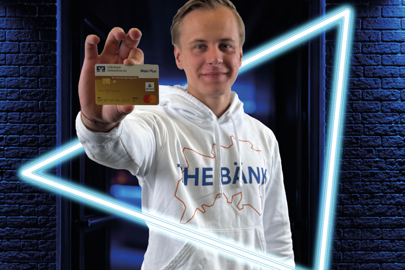   Sie sehen einen Mitarbeiter der Bank