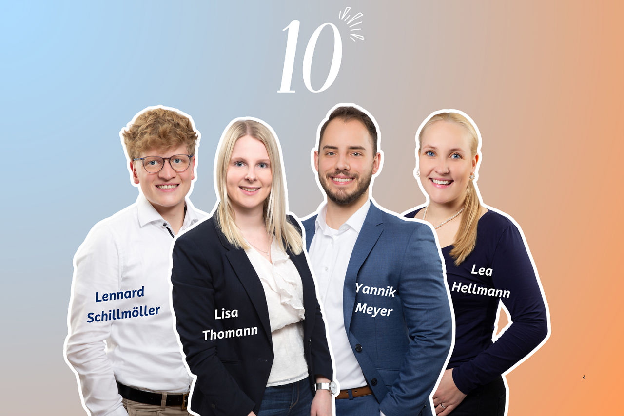 Lennard Schillmöller, Lisa Thomann, Yannik Meyer und Lea Hellmann