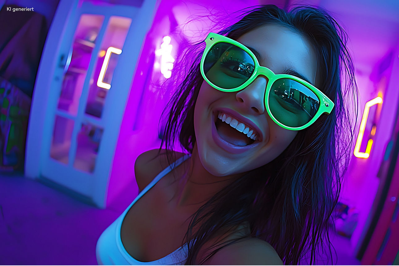 Vor einem Neonhintergrund sind neonfarbene Pfeile abgebildet, die nach oben zeigen