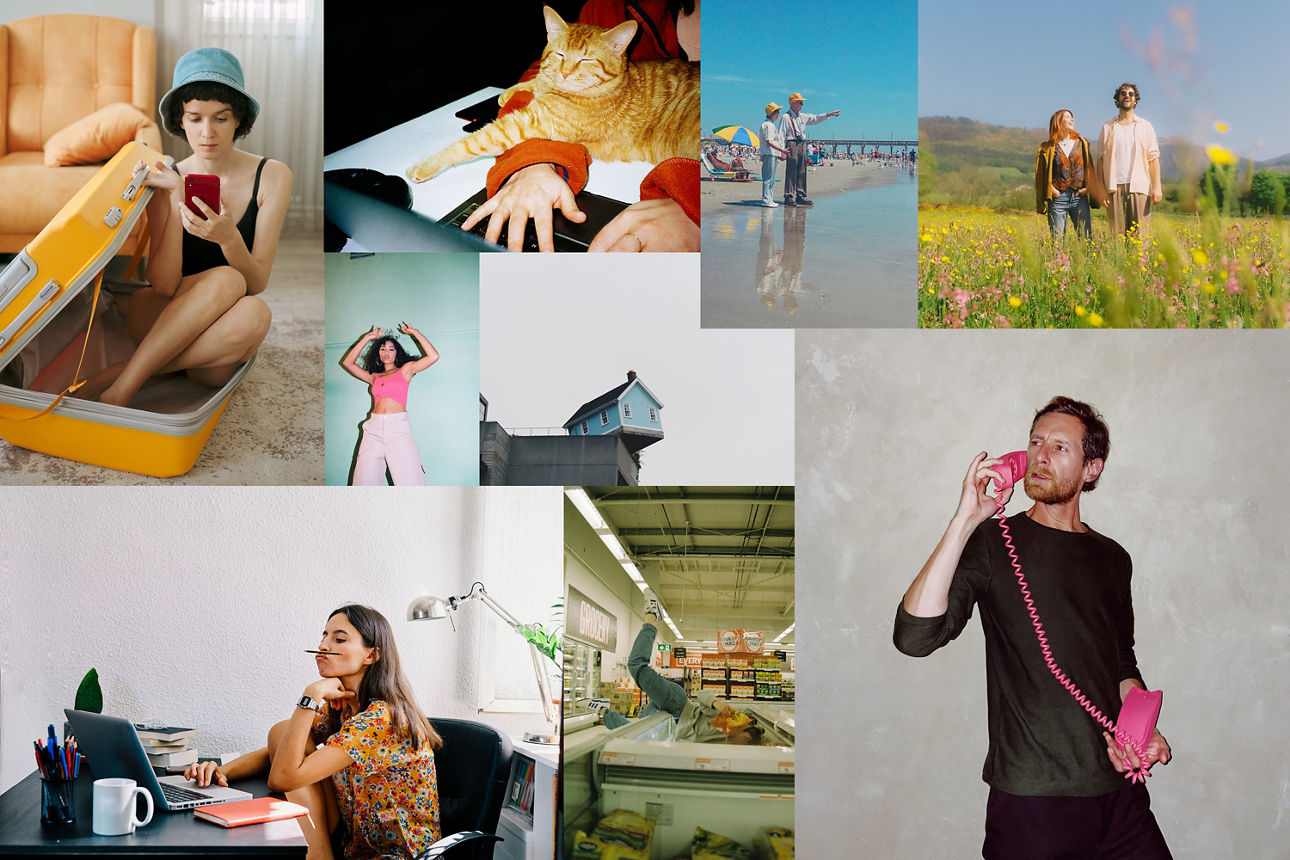Collage mit verschiedenen Lebenssituationen von Jugendlichen