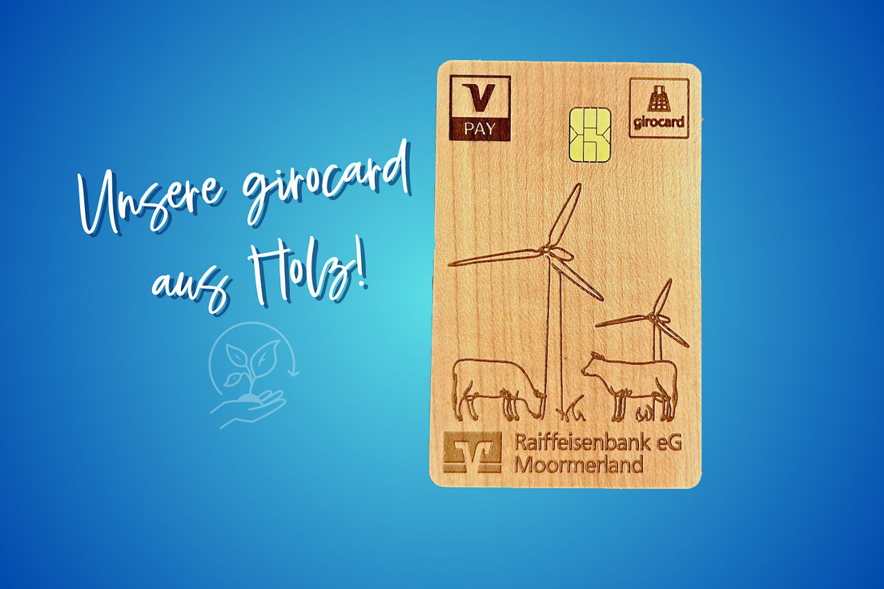 Abbildung der girocard aus Holz