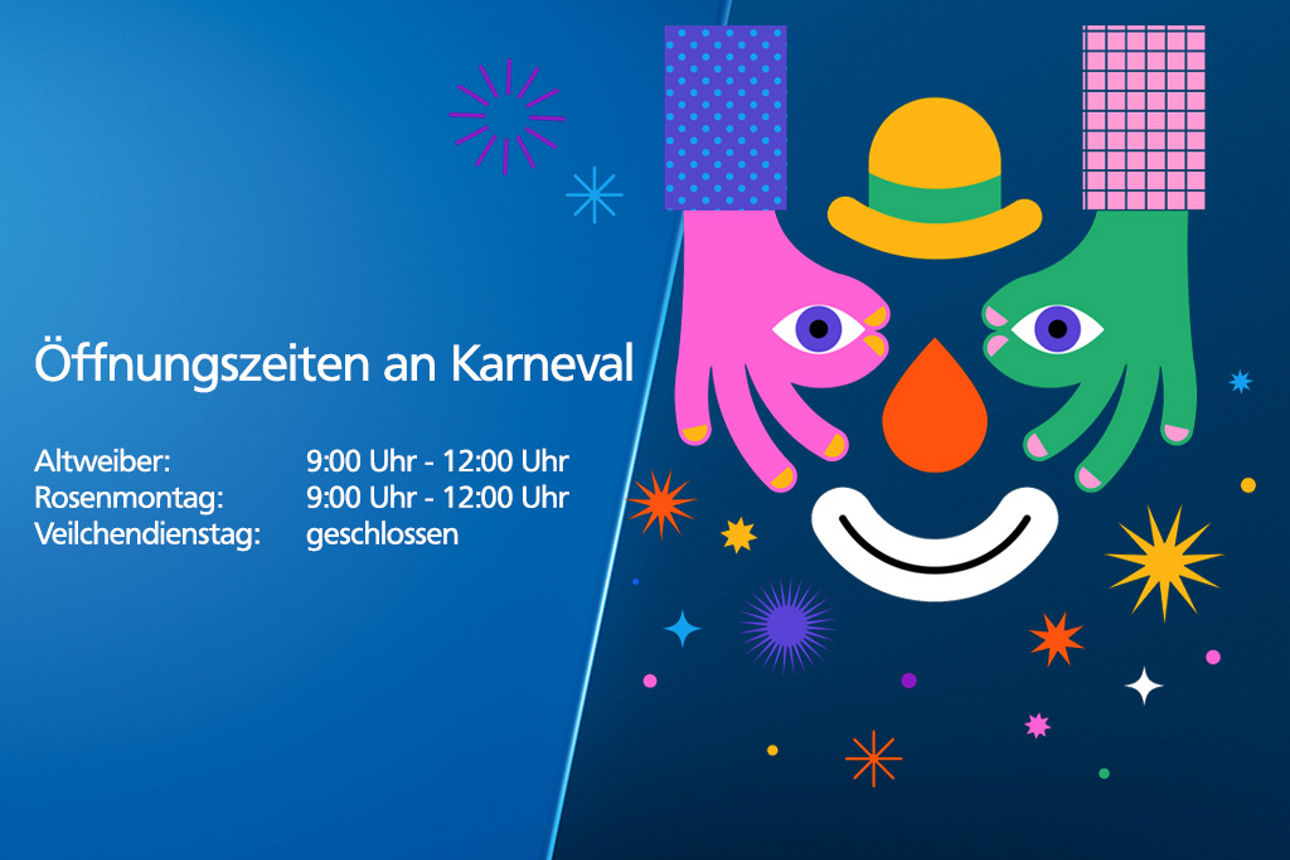 Öffnungszeiten auf blauen Hintergrund