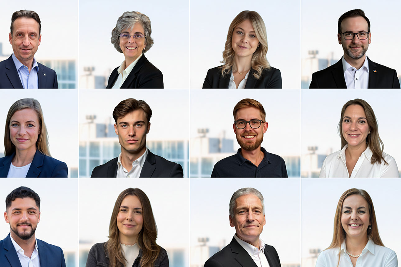 Collage unterschiedlicher Mitarbeiterinnen und Mitarbeiter der Volksbank Köln Bonn