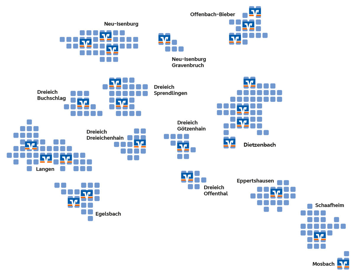 Grafik zum Geschäftsgebiet der gemeinsamen Bank