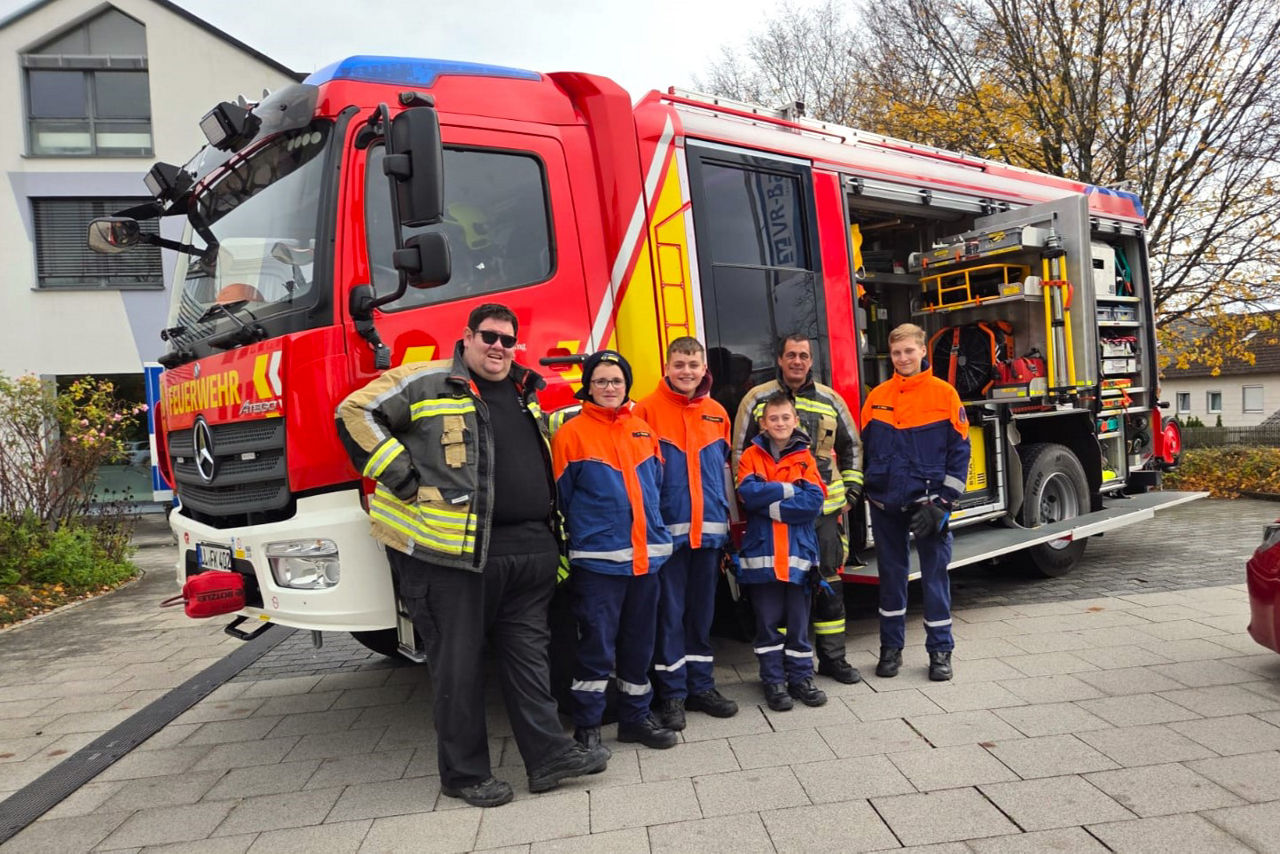 Die Freiwillige Feuerwehr Kaufering am Kinderspartag der VR-Bank Landsberg-Ammersee eG