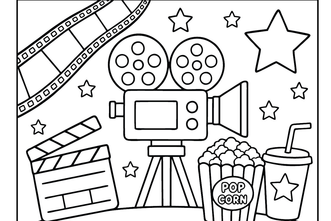 Ausmalbild Kino