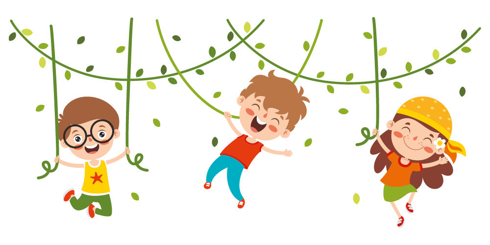 Illustration von Kindern die kletttern