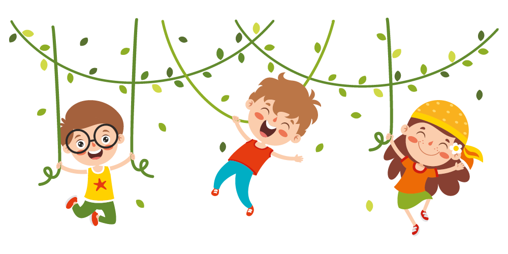 Illustration von Kindern die kletttern