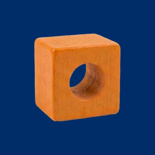 orangener Holz-Bauklotz