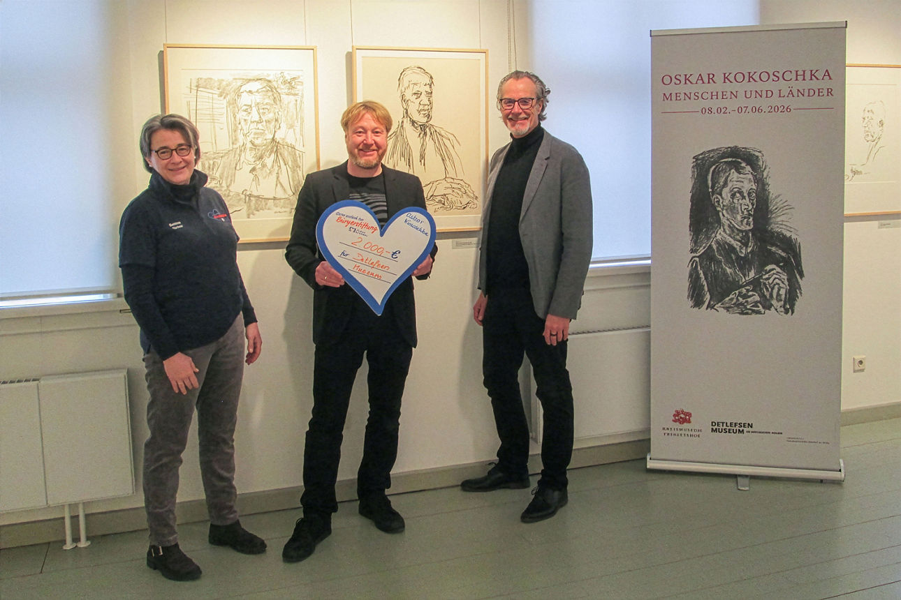 Übergabe des Spendenherzes im Detlefsen Museum