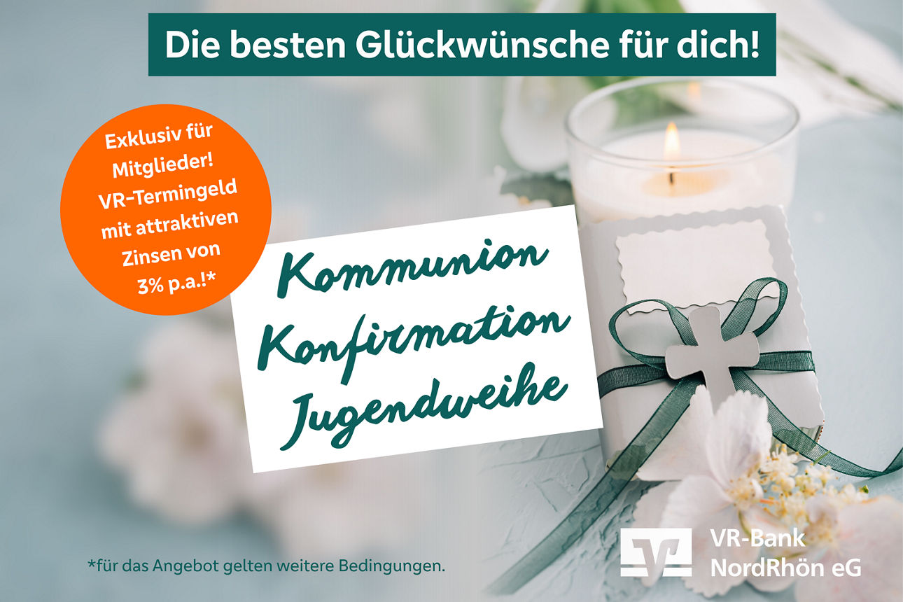 Ein Geschenk mit Kerze und Gratulation