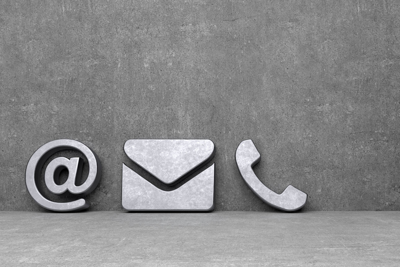 Kontakt Icons für Email, Telefon und Brief