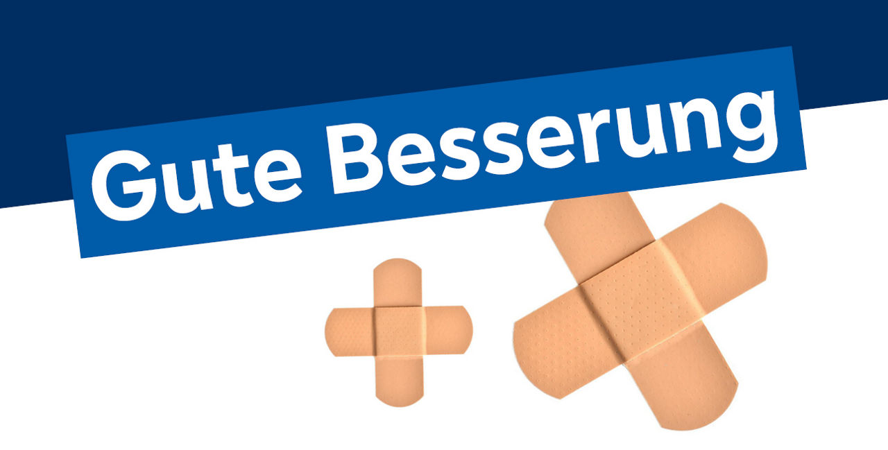 Pflasterstreifen und Gute Besserung