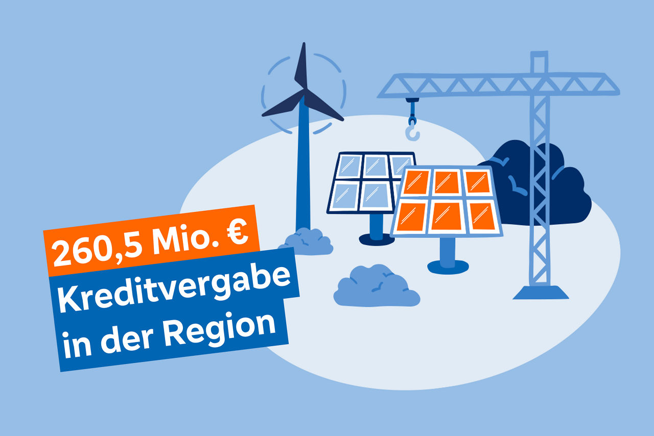 Illustration, die zeigt, welche Kreditsummen in der Region vergeben wurden