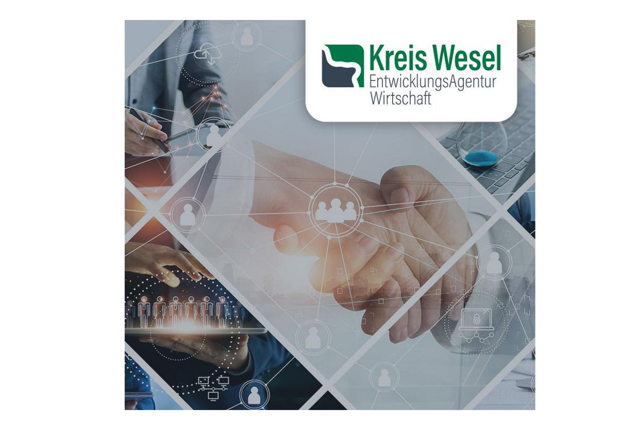 Kreis Wesel - Kollage von Händen mit stilistischen Verzweigungen von Bild zu Bild